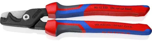 Knipex-kaapelileikkuri porrastetulla StepCut XL -leikkaustoiminnolla
