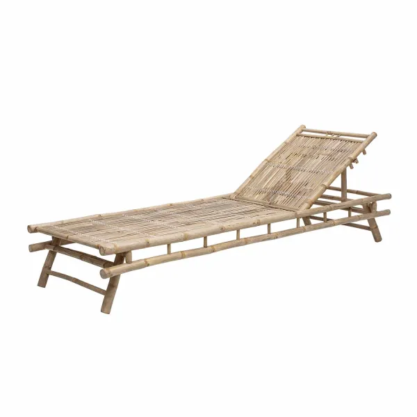BLOOMINGVILLE Sole aurinkotuoli, säädettävä selkänoja, taitettava - luonnollinen bambu (220x74)