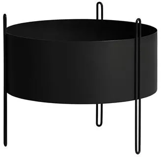 Woud Pidestall Kasviruukku Keskikokoinen Musta