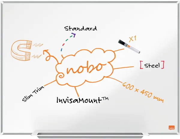 Nobo Impression Pro teräs whiteboard 60x45cm valkoinen